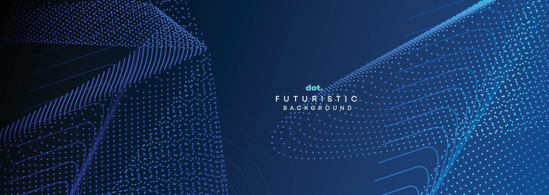 Dark Blue Green Gradient Flowing Dot Waving Particle Geometric Technology Abstract Banner Background. Digital Futuristic Navy Blue Dotted Wave Concept For Science, Music cover, website, header vector