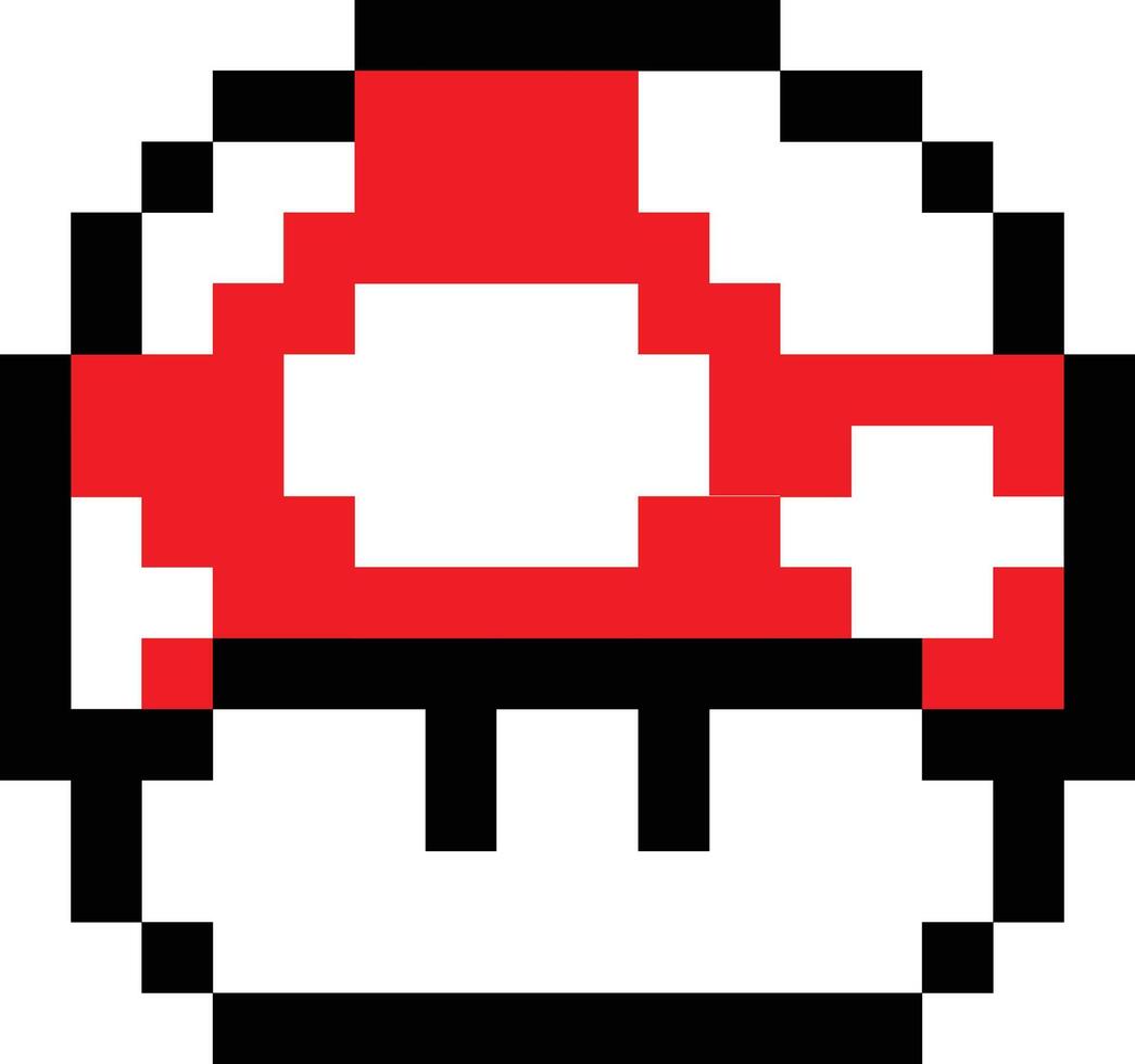 mushroom low pixel vector