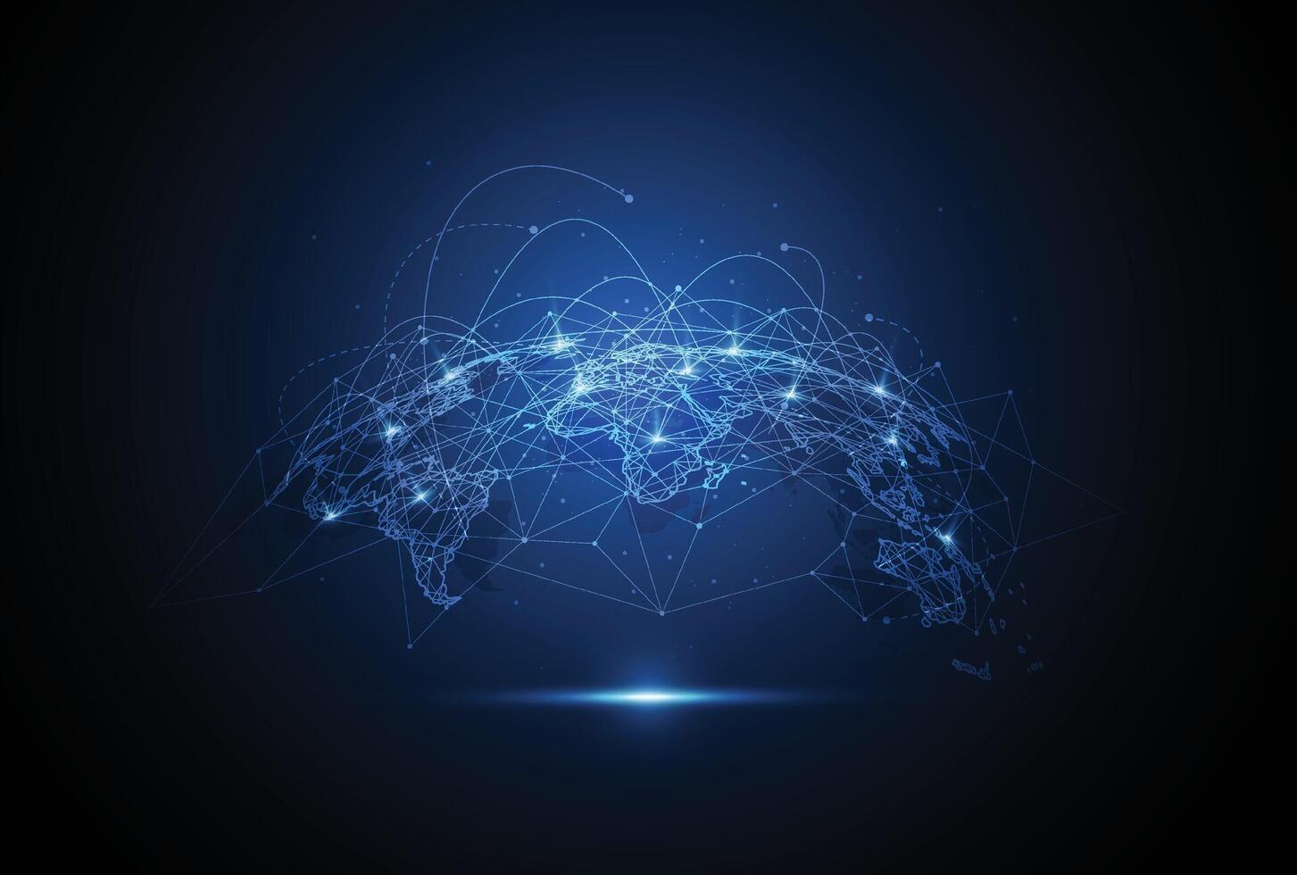 Global network connection. World map point and line composition concept of global business. Vector Illustration