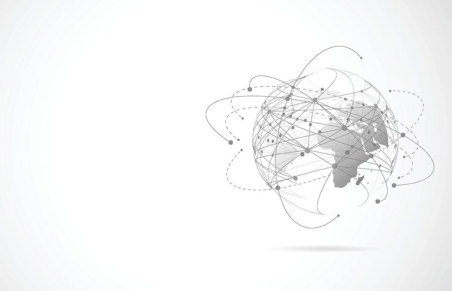 Global network connection. World map point and line composition concept of global business. Vector Illustration