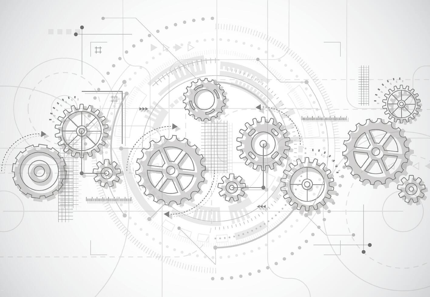 Abstract gear wheel mechanism background. Machine technology. Vector illustration