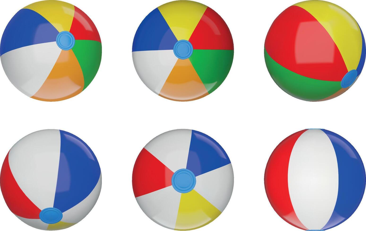 set of isolated beach balls vector
