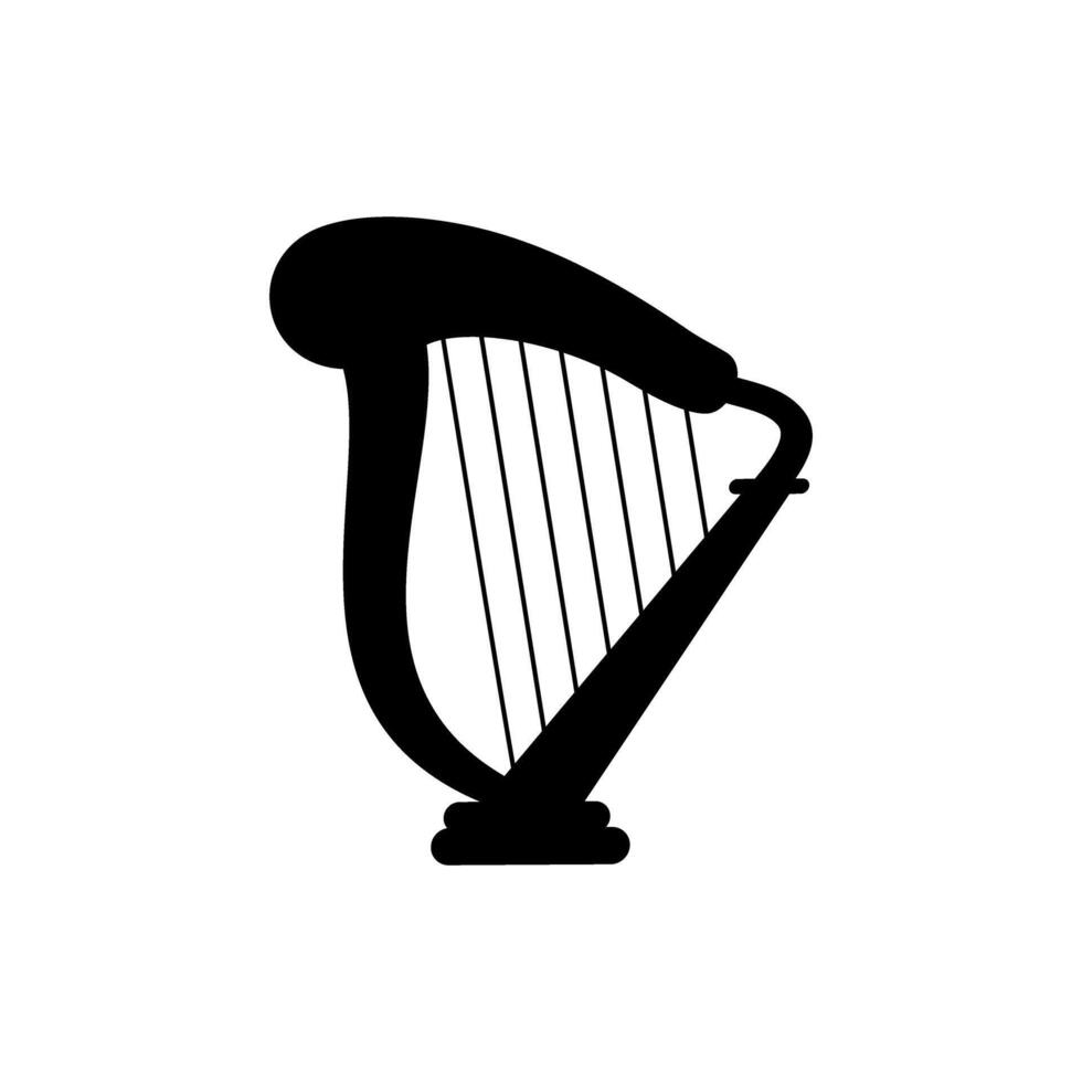 Harp icon vector. Music illustration sign. Orchestra symbol or logo. vector