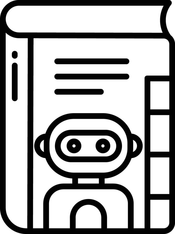 Ai Learning book outline vector illustration