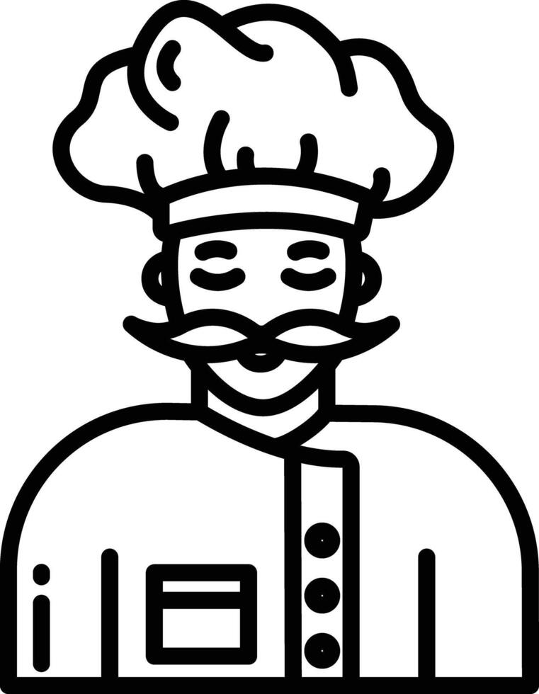 Male Baker outline vector illustration