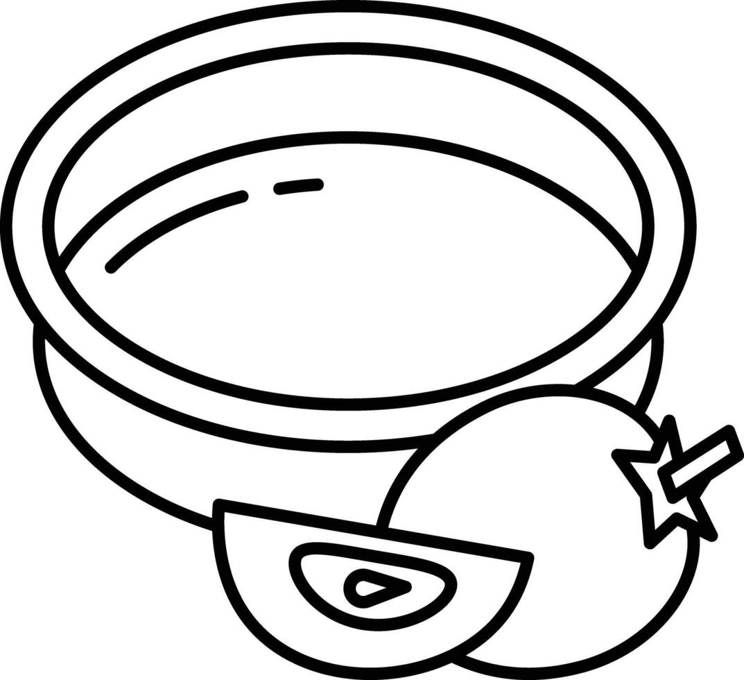 baby fruit puree bowl outline vector illustration