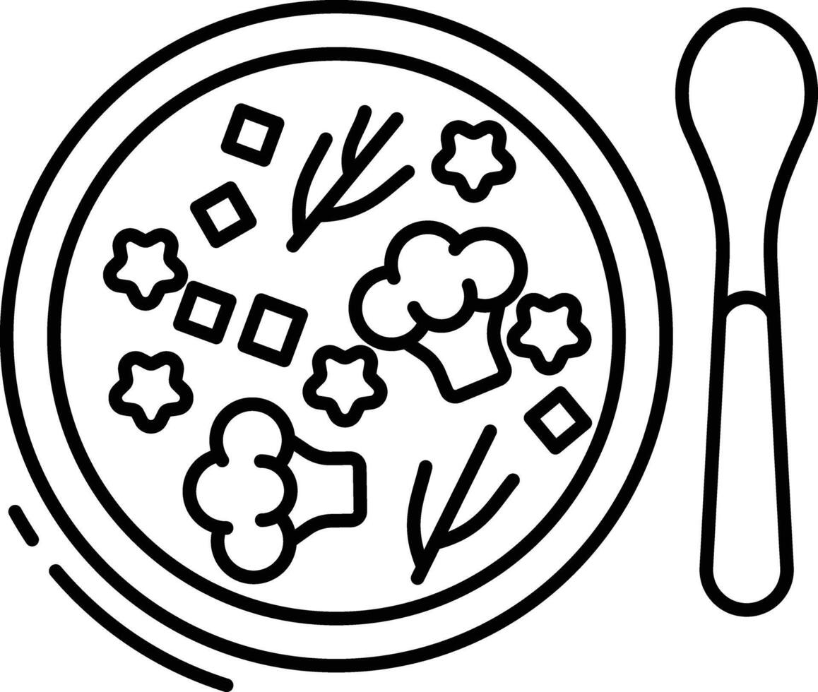 Soup outline vector illustration