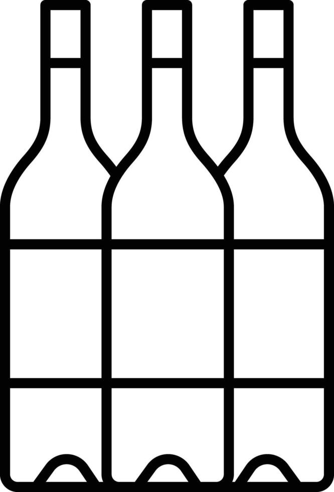 Alcohol bottle outline vector illustration