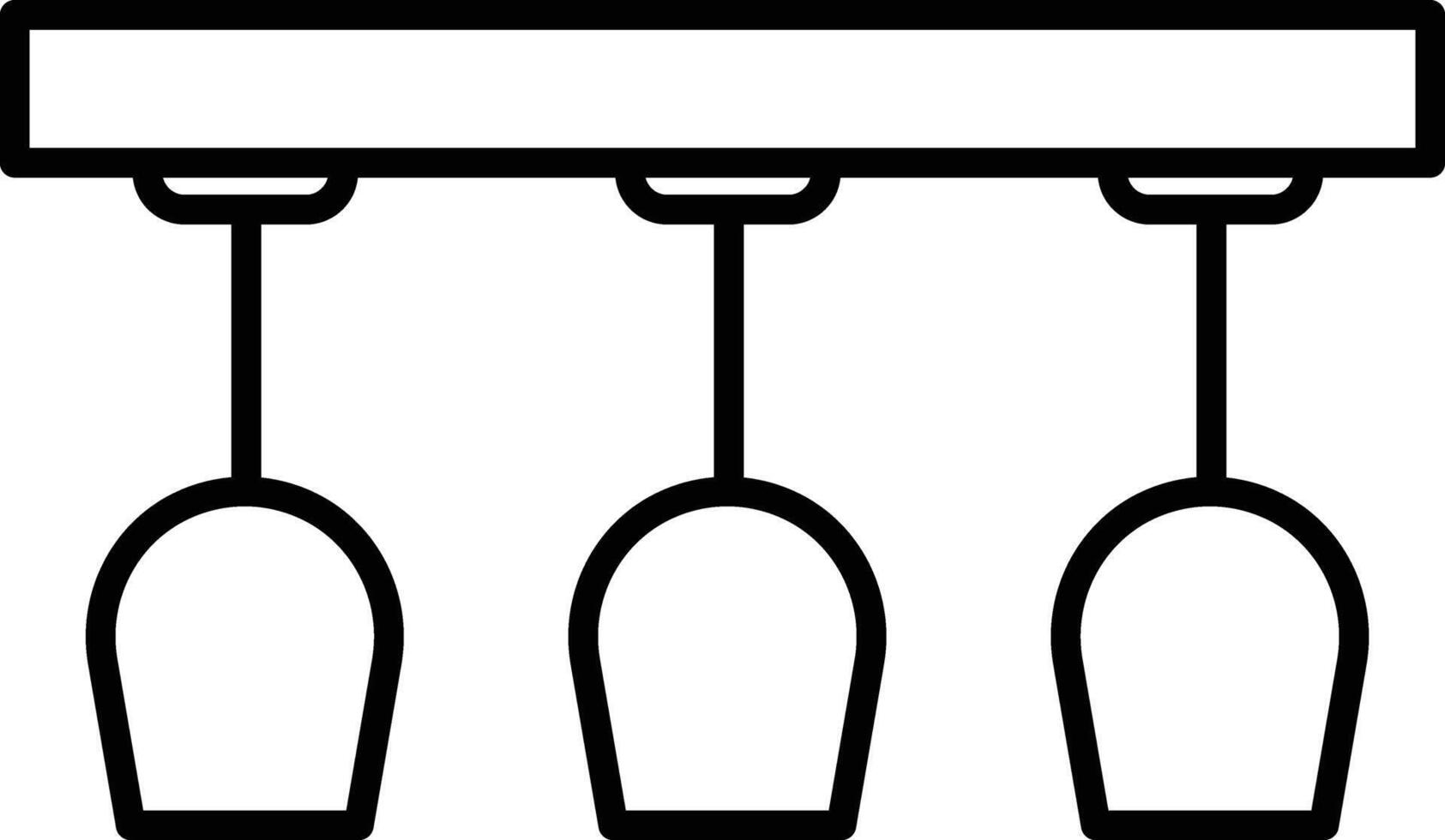 Wine Glass outline vector illustration