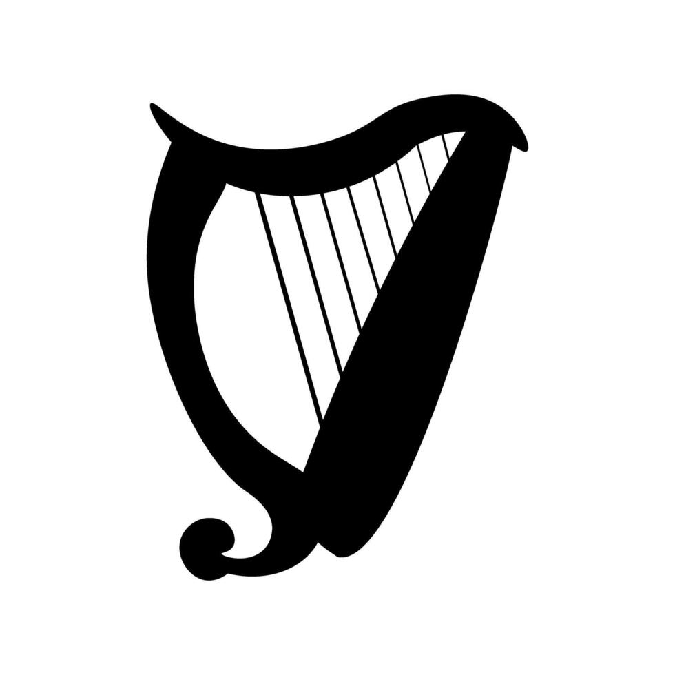 Harp icon vector. Music illustration sign. Orchestra symbol or logo. vector