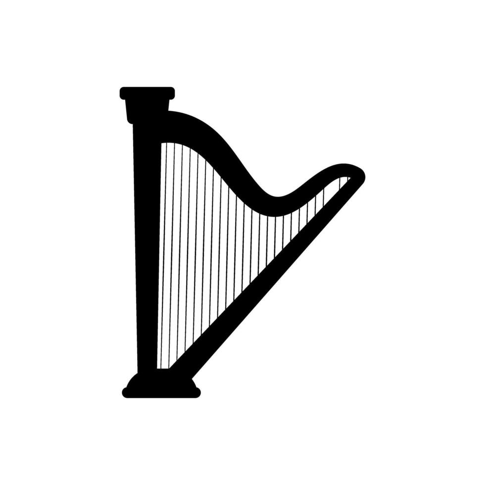 Harp icon vector. Music illustration sign. Orchestra symbol or logo. vector