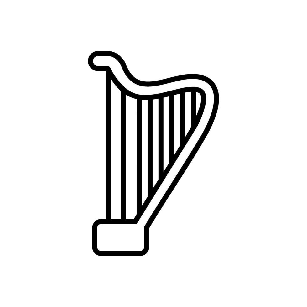 Harp icon vector. Music illustration sign. Orchestra symbol or logo. vector
