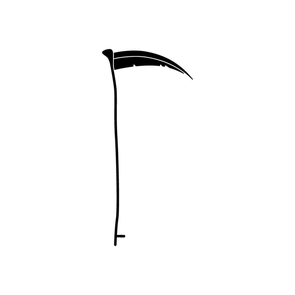 Scythe icon vector. Death illustration sign. Halloween symbol or logo. vector