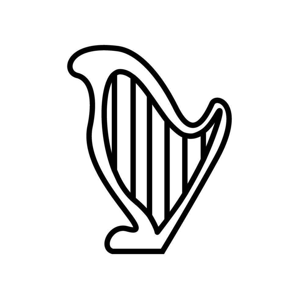 Harp icon vector. Music illustration sign. Orchestra symbol or logo. vector