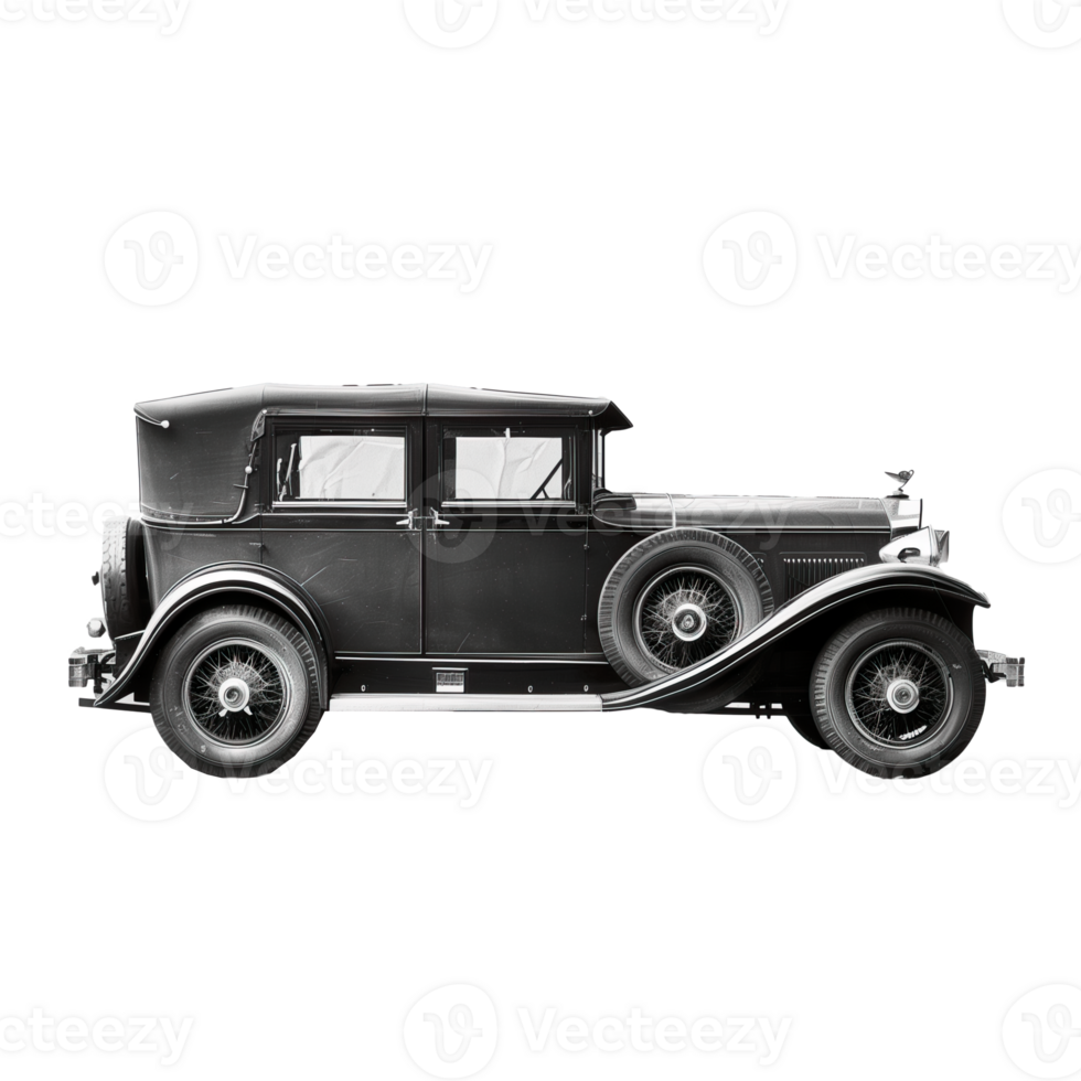 AI generated Vintage classic car 1920s side view isolated photo png