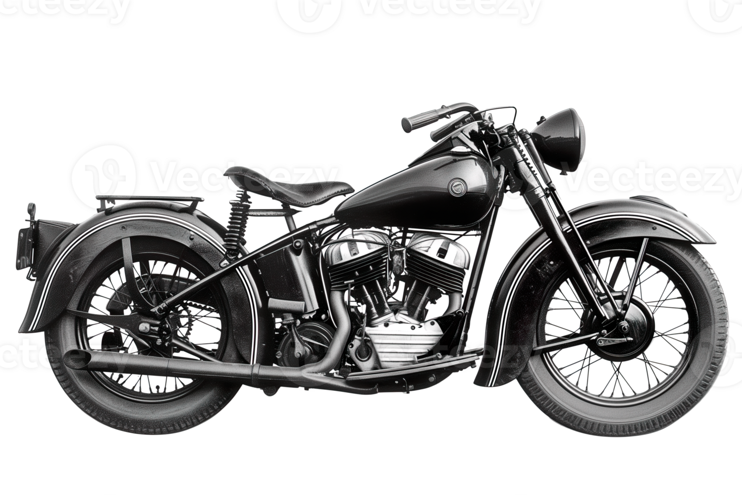 AI generated Vintage classic motorcycle isolated photo png