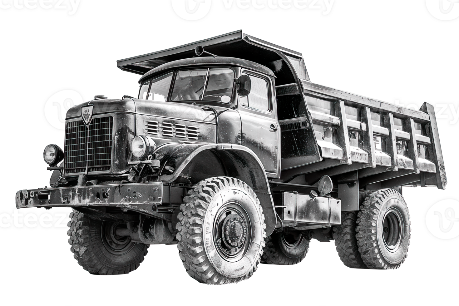 AI generated Vintage cargo dump truck isolated photo png