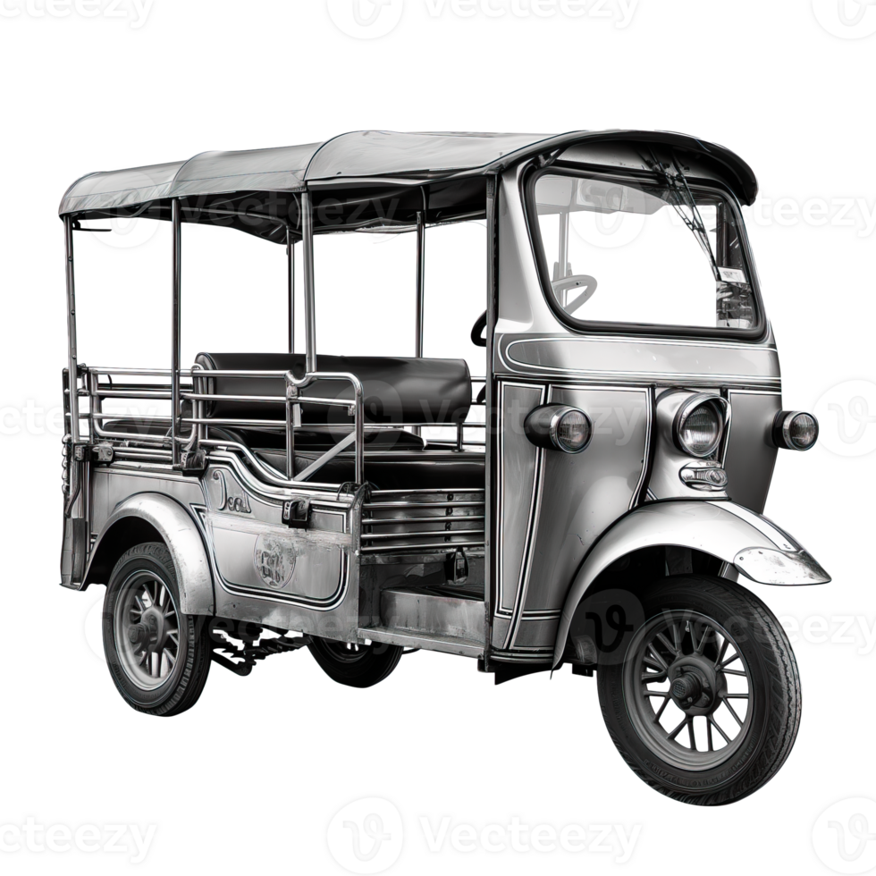 AI generated Vintage asian tuk tuk isolated photo png