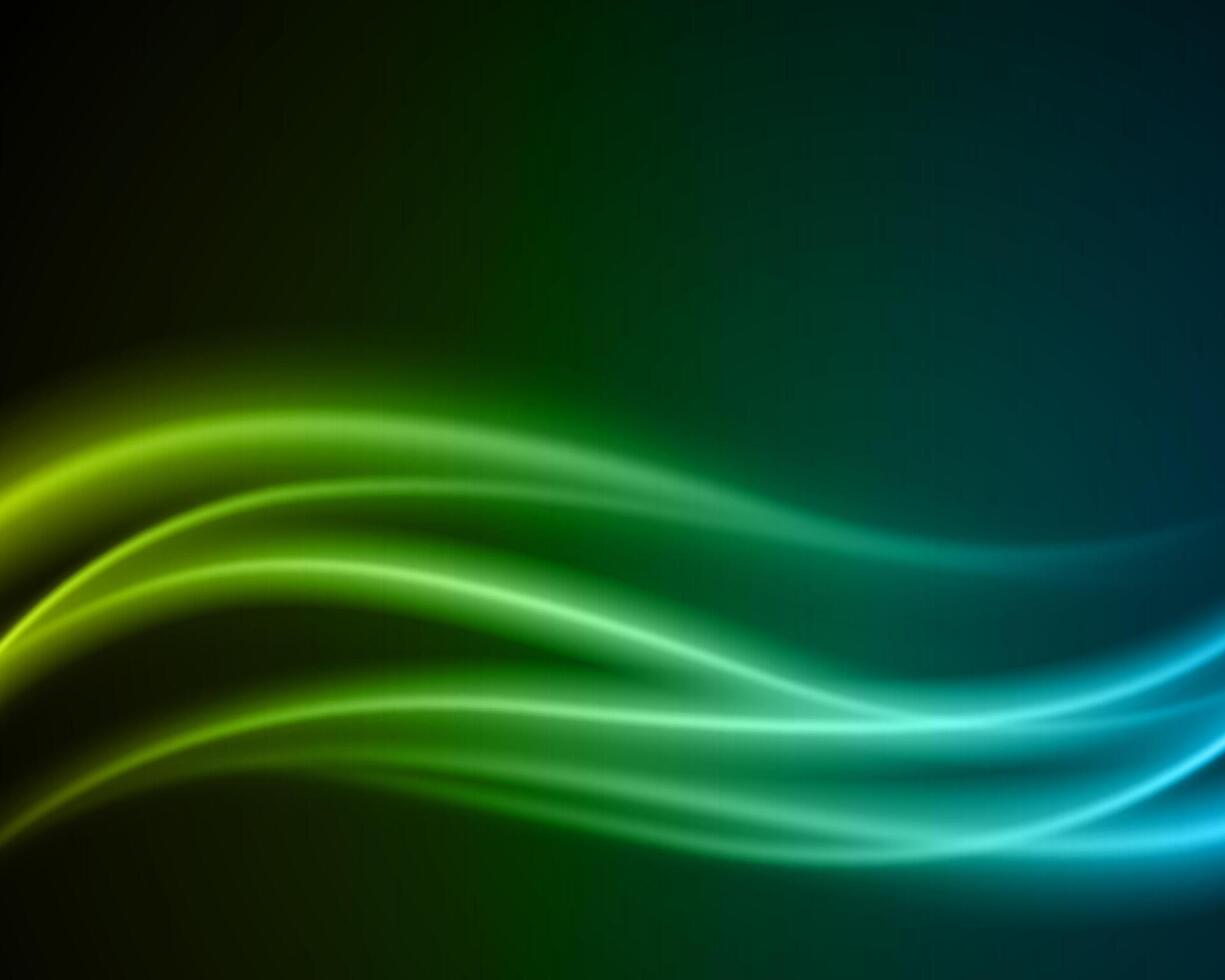 Green Waves on Abstract Background vector