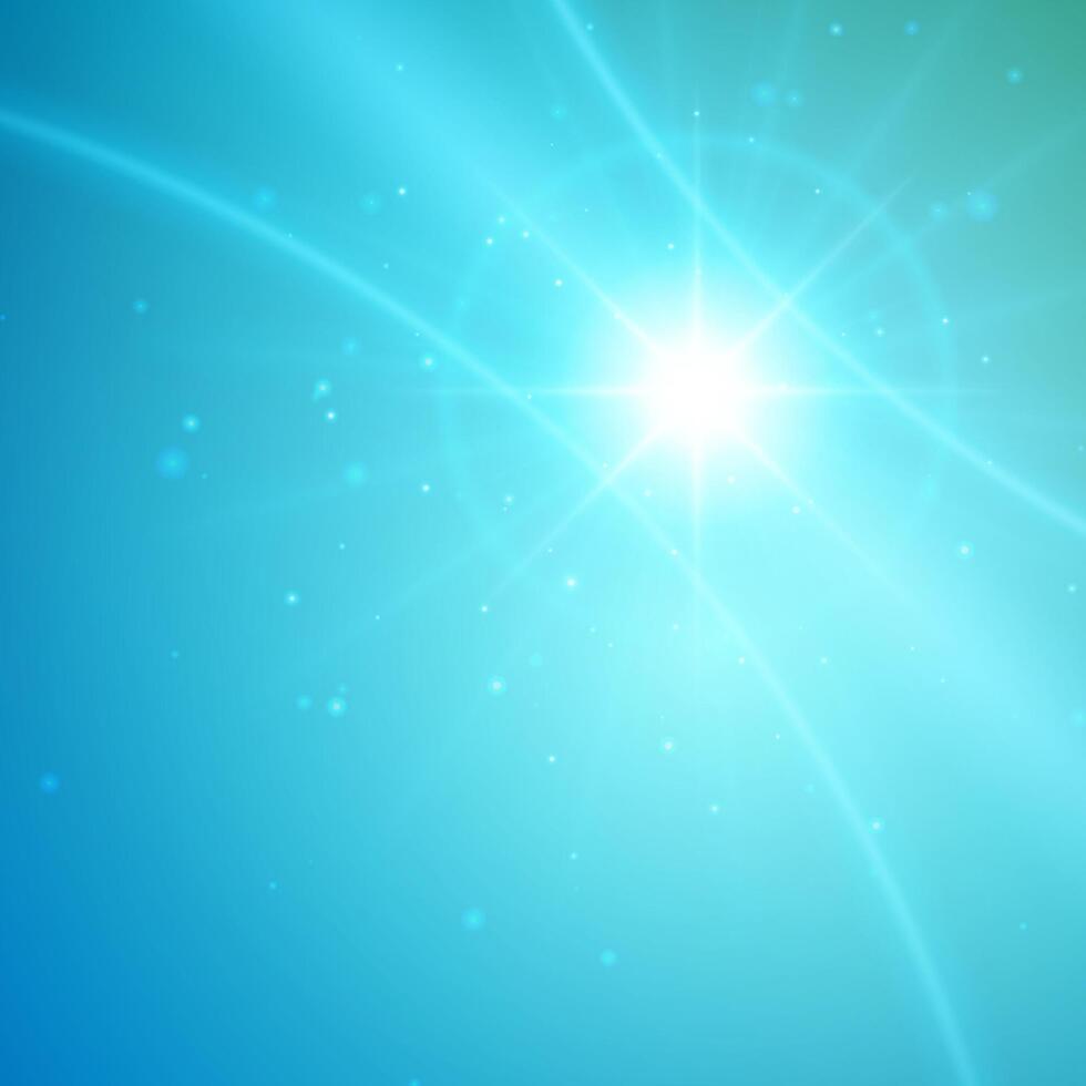 Blue Abstract Background With Lens Flare Effect vector