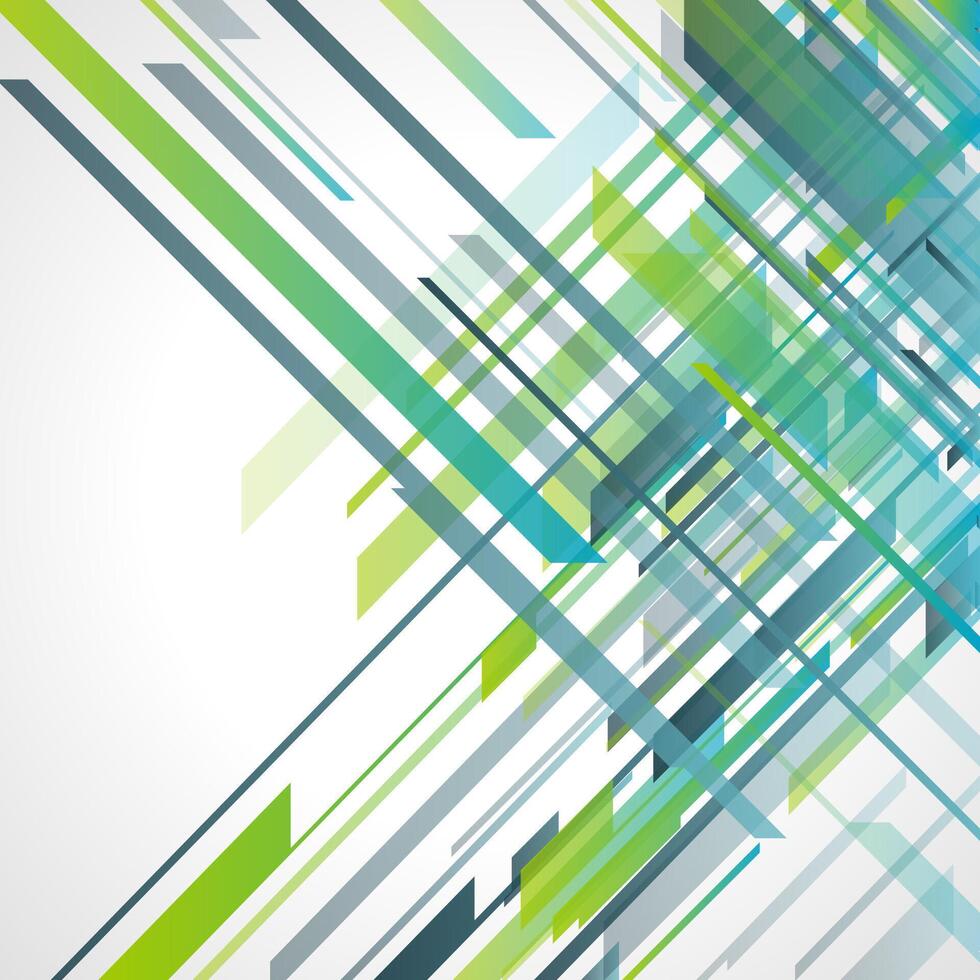 Geometric Green and Blue Lines on Abstract Background vector