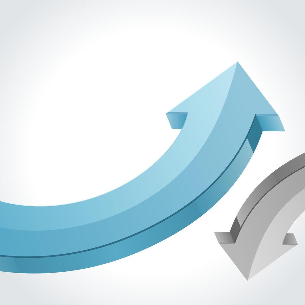 Opposing Grey and Blue Arrows vector