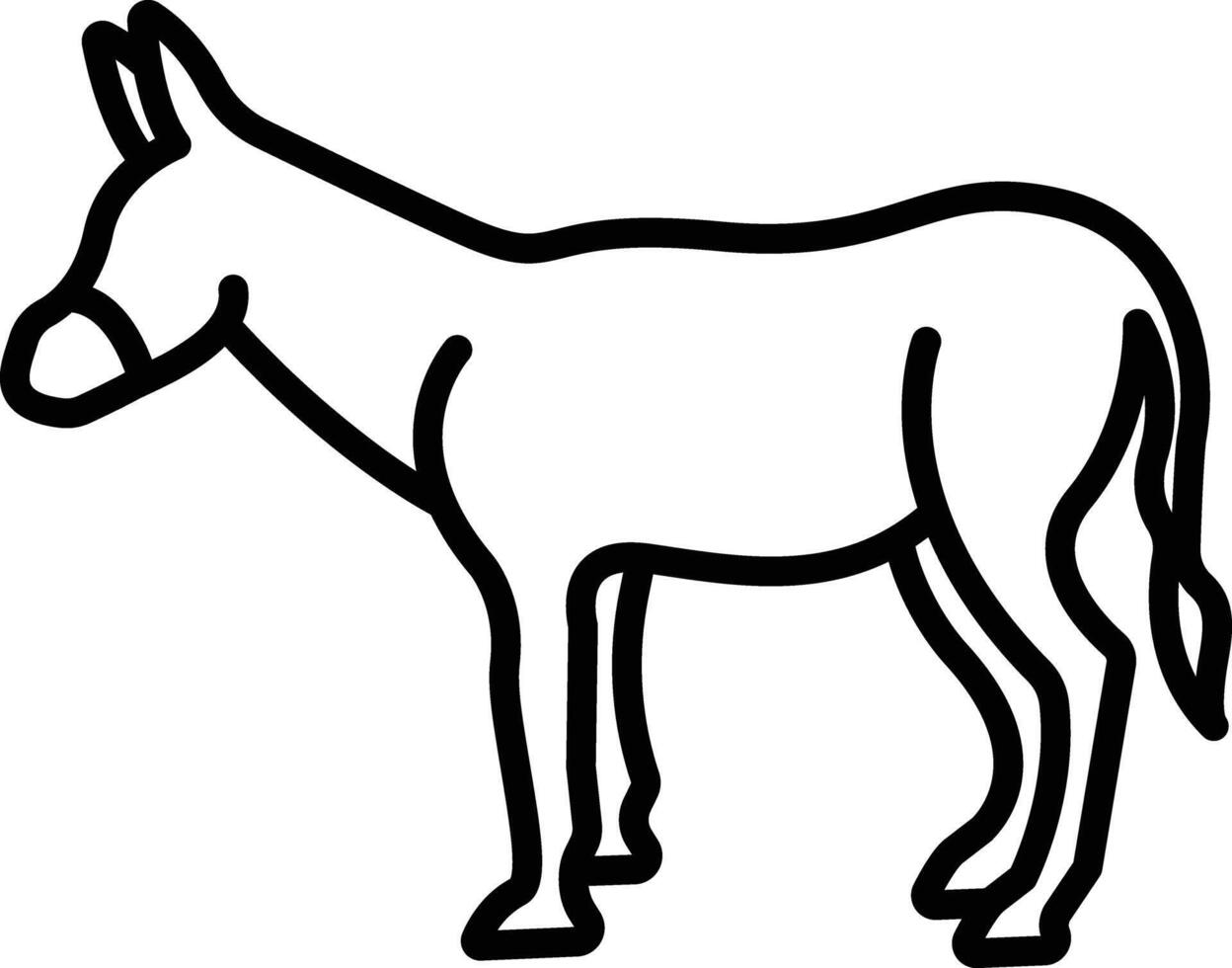 Donkey face outline vector illustration