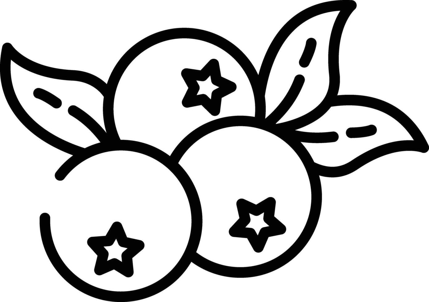 Blueberry slice outline vector illustration