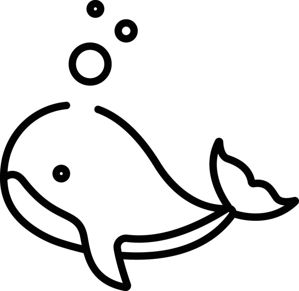 Whale outline vector illustration