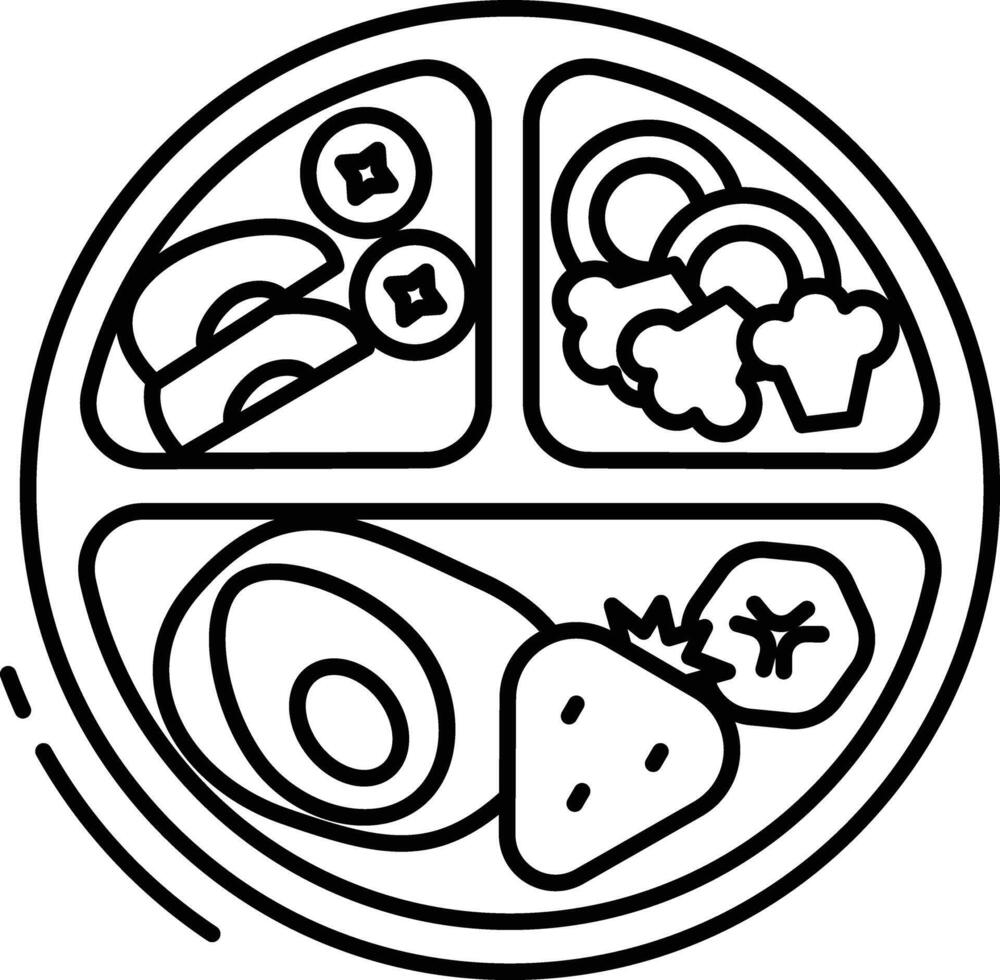 kids plate outline vector illustration