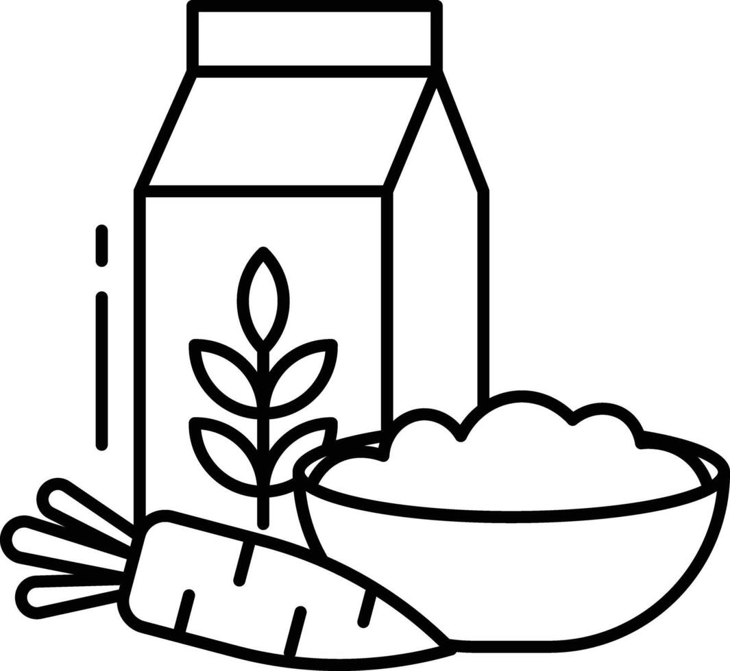 baby oats cereal outline vector illustration