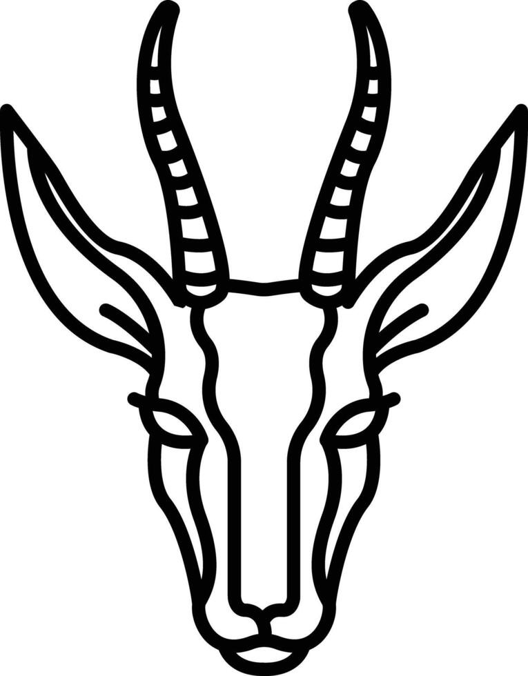 Gazelle face outline vector illustration