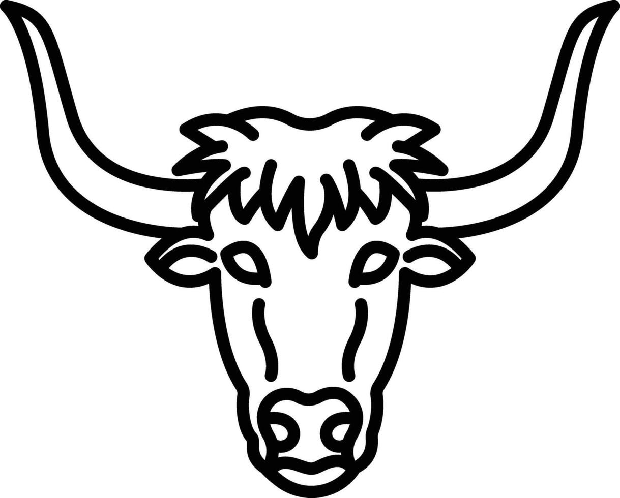 Yak face outline vector illustration