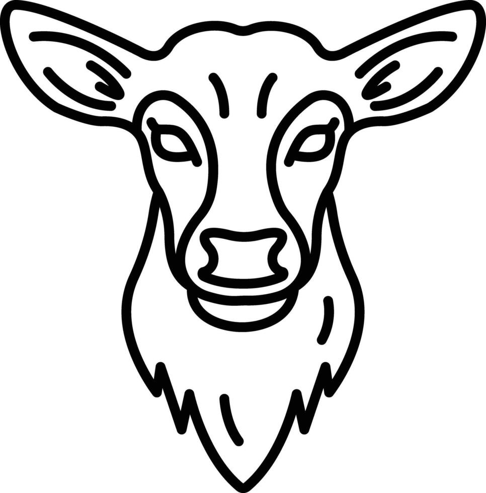 Fawn face outline vector illustration