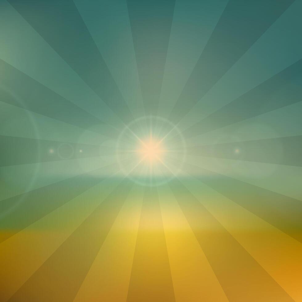 Bright Sun Over Field vector