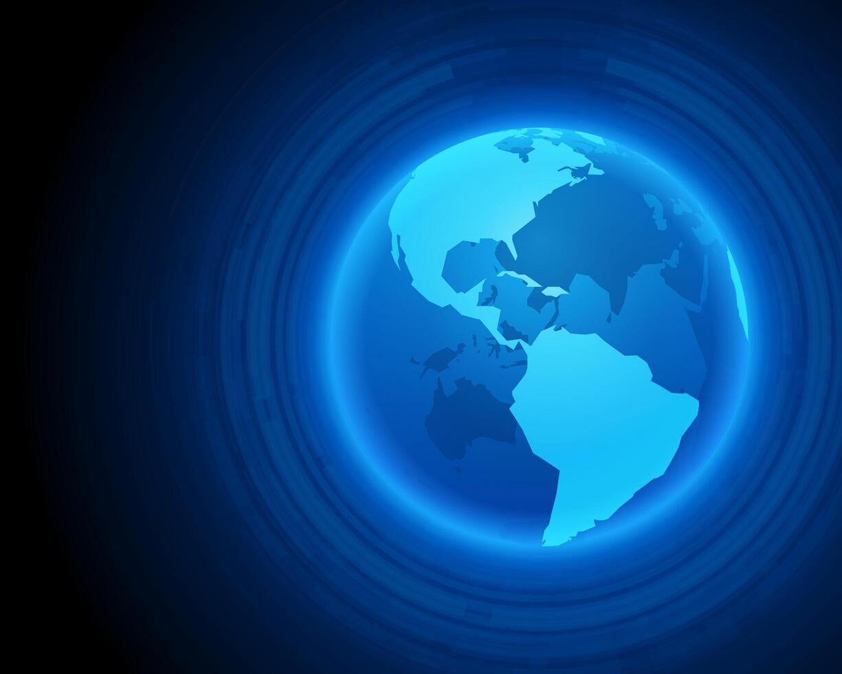 Blue Glowing Earth With Abstract Background vector