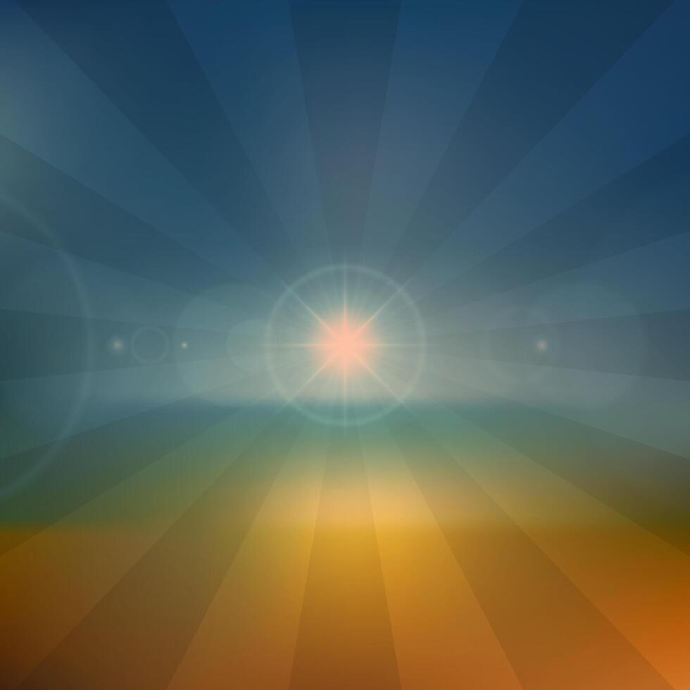 Bright Sun Over Field vector