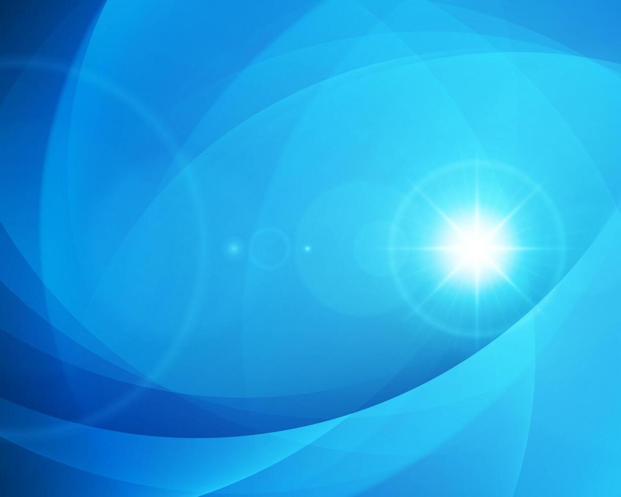 Blue Abstract Background With Lens Flare Effect vector
