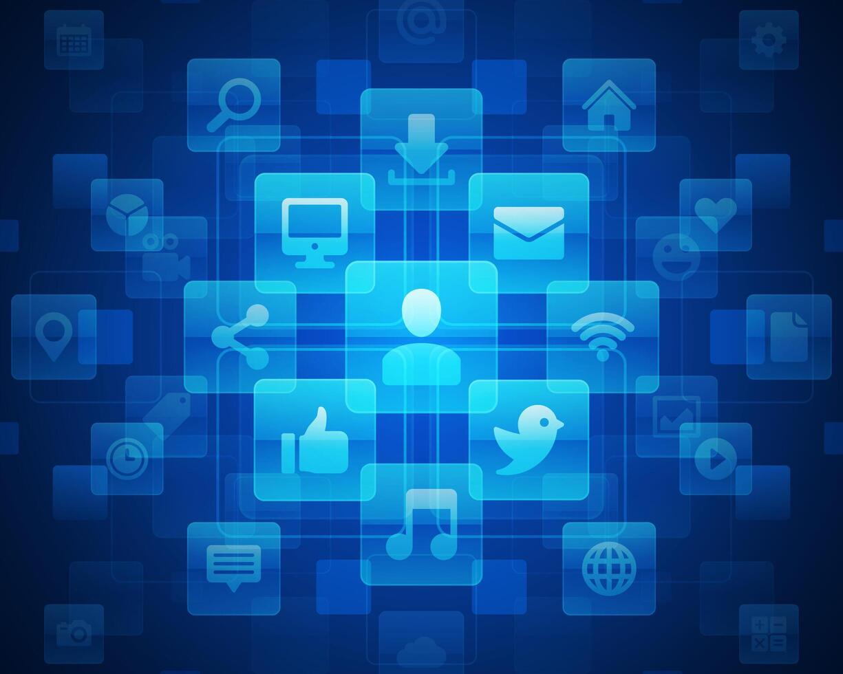 Digital Connectivity Concept With Blue Abstract Background vector