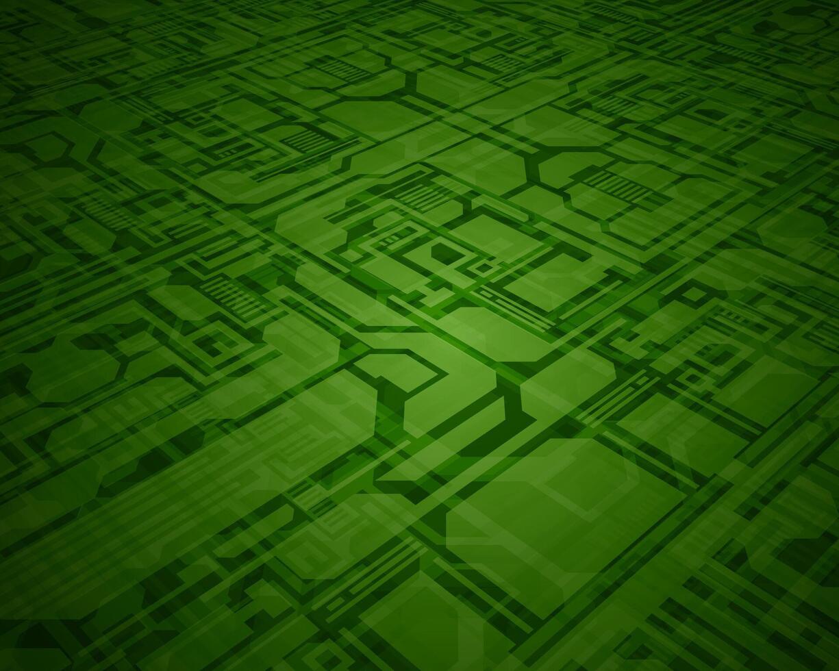 Green Circuit Board Pattern With Abstract Design vector
