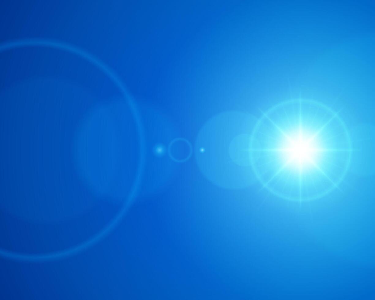 Blue Abstract Background With Lens Flare Effect vector