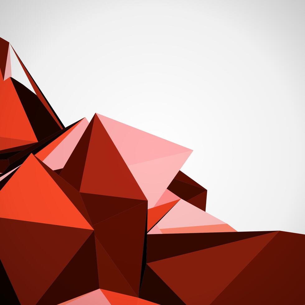 Red Abstract Shapes on White Background vector