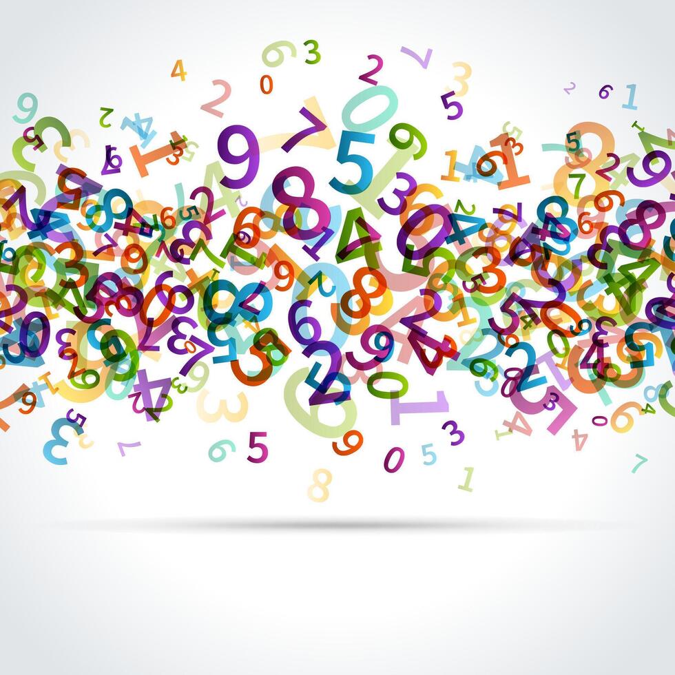 Numerous Numbers Floating in the Air vector