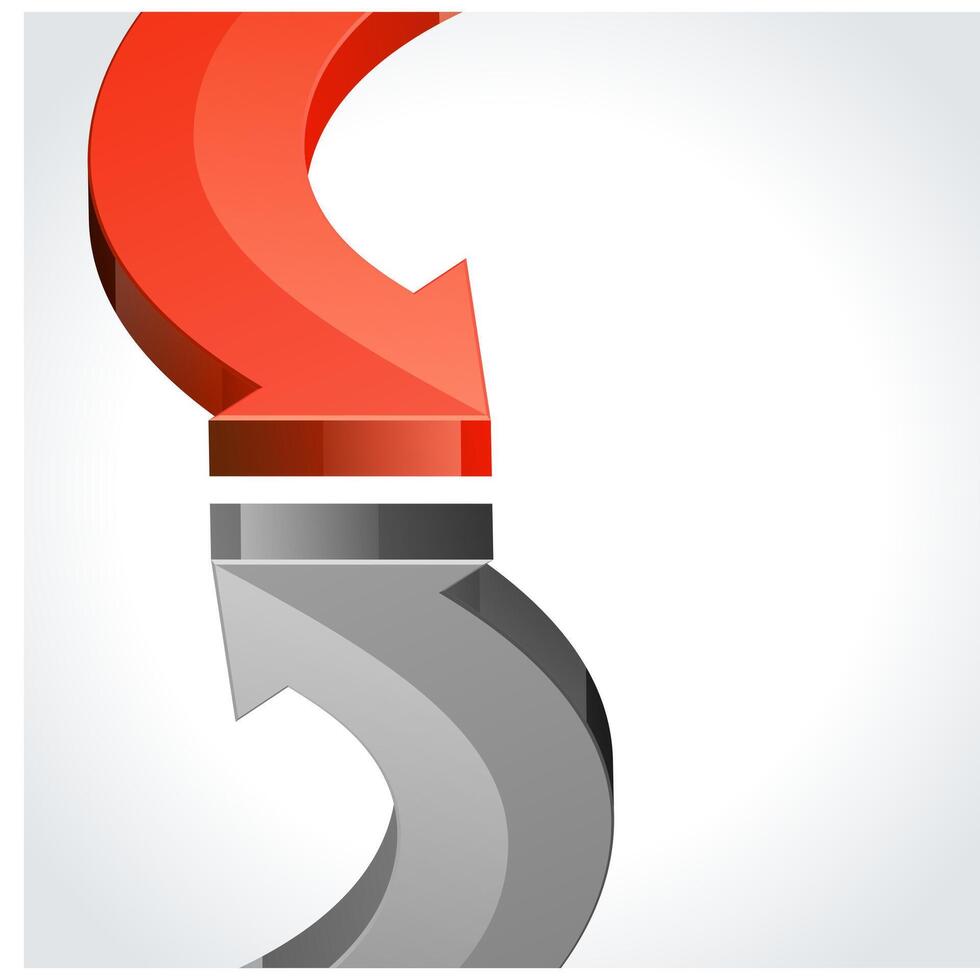 Opposing Red and Grey Arrows vector