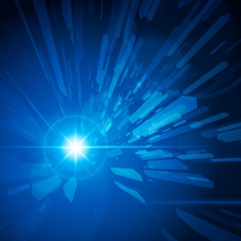 Blue Abstract Background With Lens Flare Effect vector