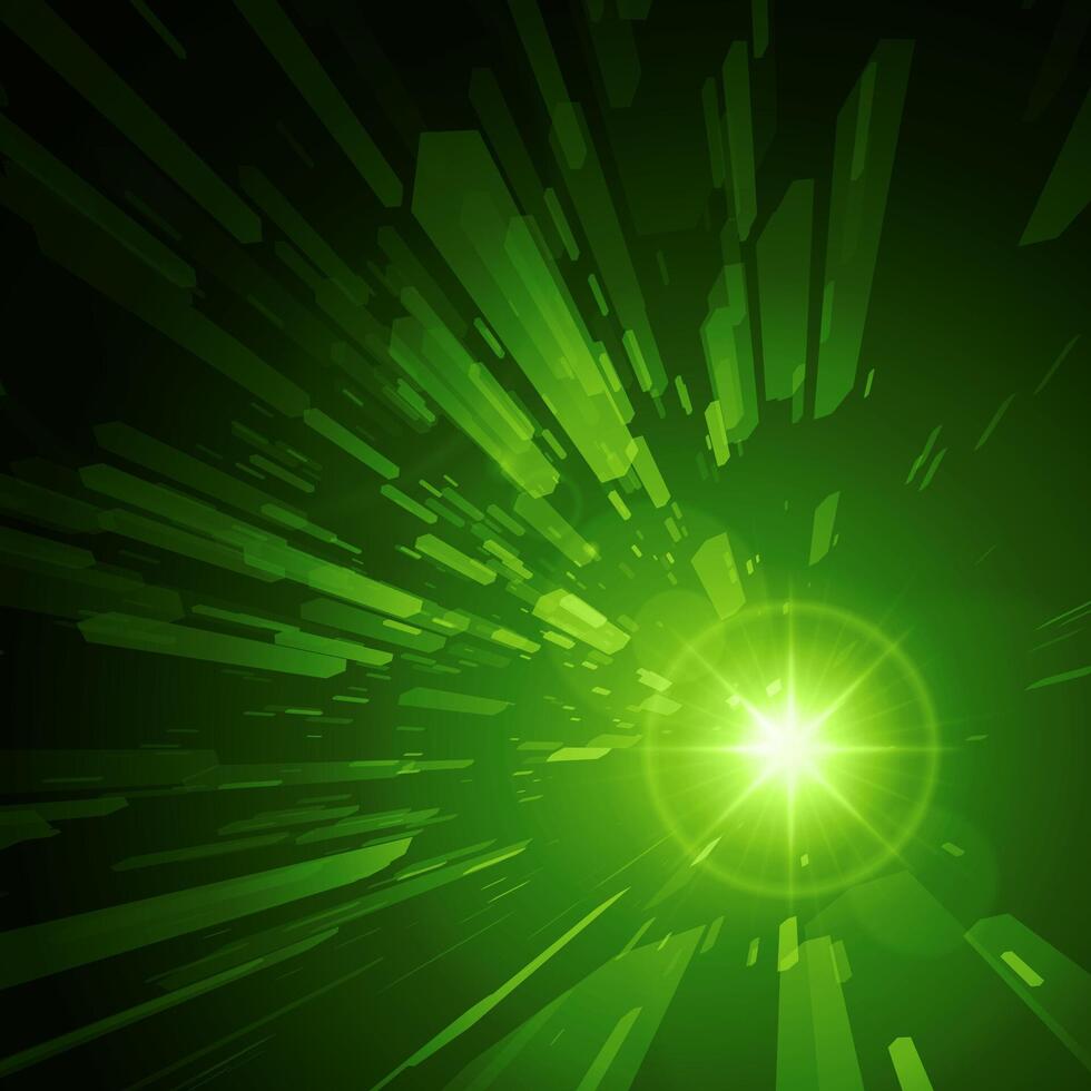 Radiant Green Burst With Abstract Streaks vector