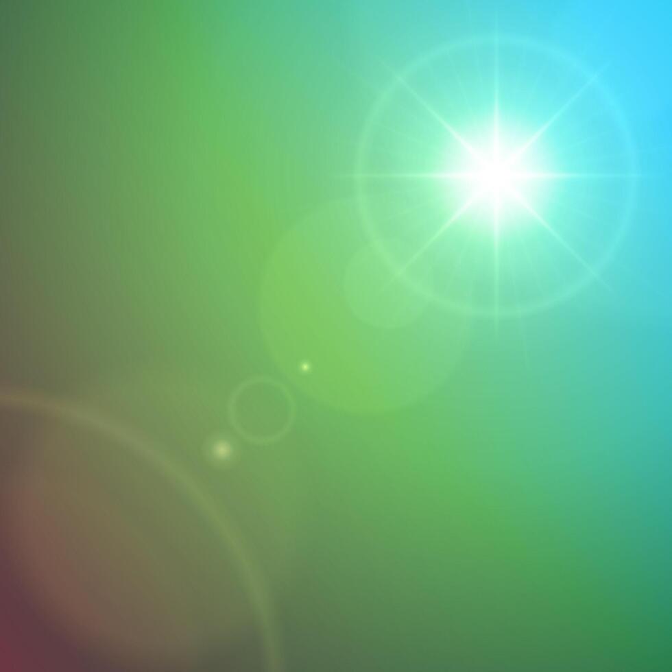Green Abstract Background With Lens Flare Effect vector