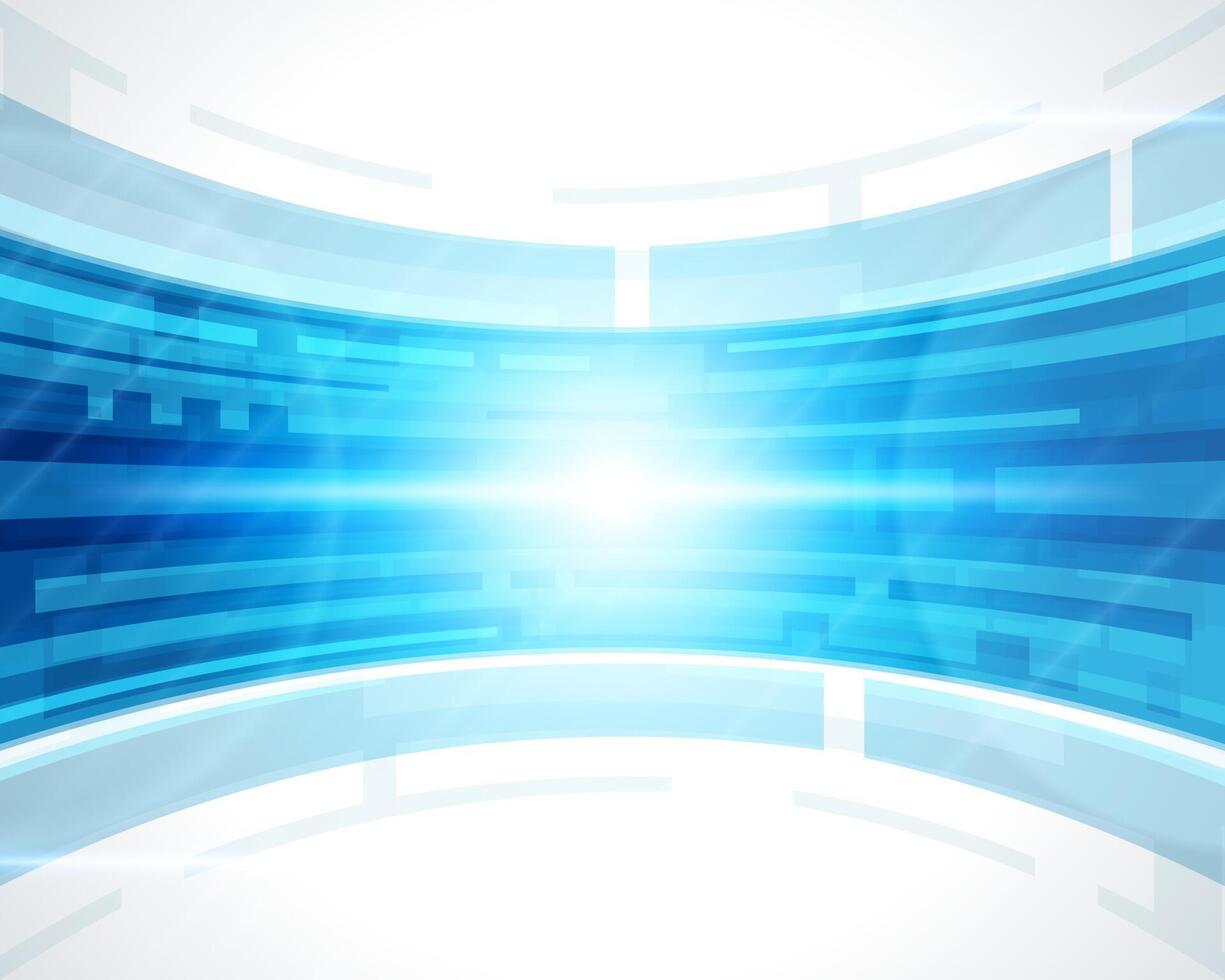 Abstract Blue Tech Background With Light Flare vector