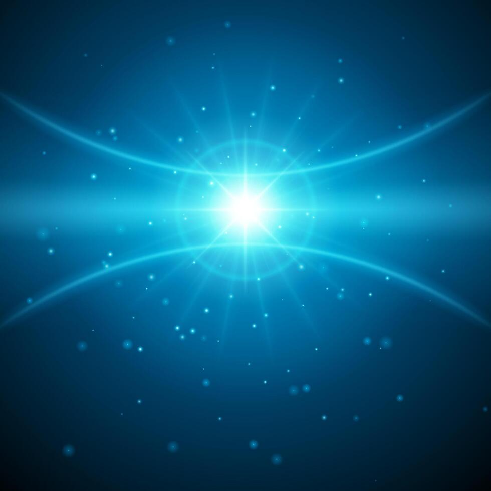 Blue Abstract Background With Lens Flare Effect vector