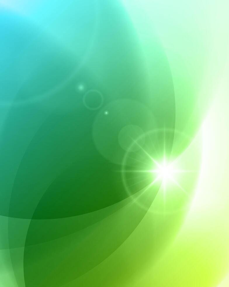 Green Abstract Background With Lens Flare Effect vector